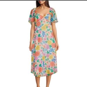 Adelyn Rae Floral Dress with shimmery thread